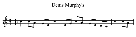 Denis Murphy's - staff notation
