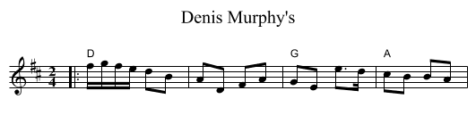 Denis Murphy's - staff notation