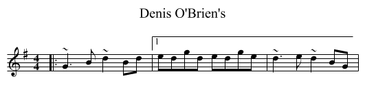 Denis O'Brien's - staff notation