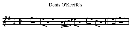 Denis O'Keeffe's - staff notation