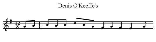 Denis O'Keeffe's - staff notation