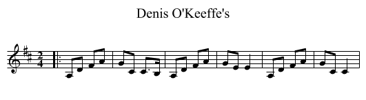 Denis O'Keeffe's - staff notation