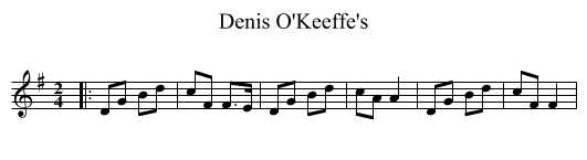 Denis O'Keeffe's - staff notation