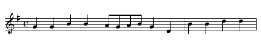 Denne daler skal vandre - staff notation