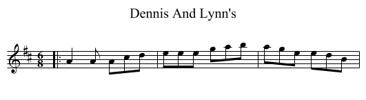Dennis And Lynn's - staff notation