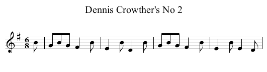 Dennis Crowther's No 2 - staff notation
