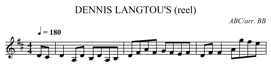 DENNIS LANGTOU'S (reel) - staff notation
