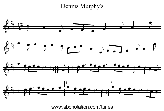 Dennis Murphy's - staff notation