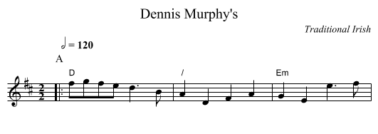 Dennis Murphy's - staff notation