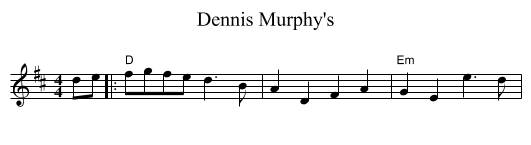 Dennis Murphy's - staff notation
