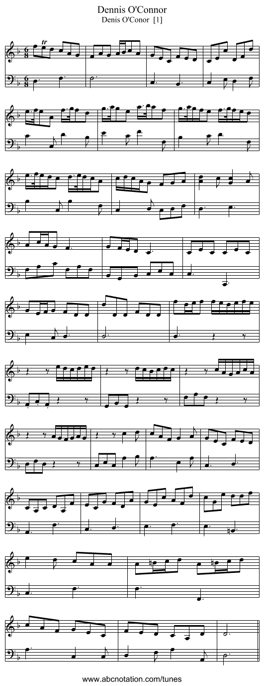 Dennis O'Connor - staff notation