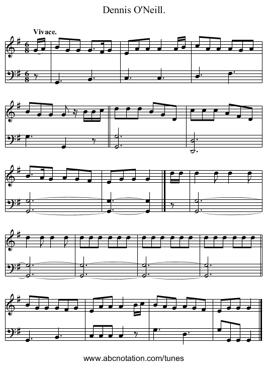 Dennis O'Neill. - staff notation