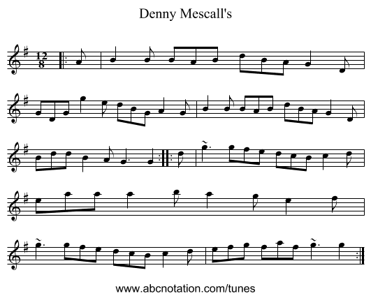 Denny Mescall's - staff notation