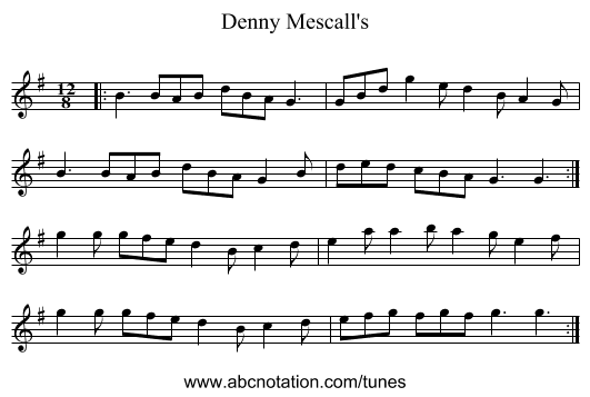 Denny Mescall's - staff notation