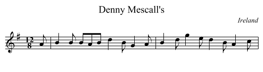 Denny Mescall's - staff notation