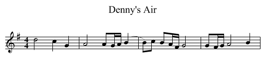 Denny's Air - staff notation