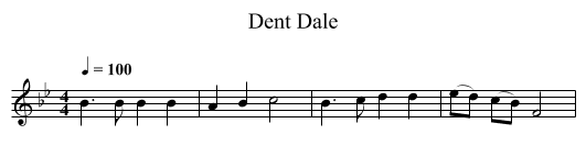 Dent Dale - staff notation