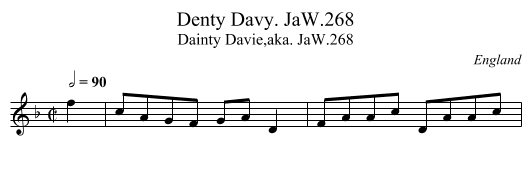 Denty Davy. JaW.268 - staff notation