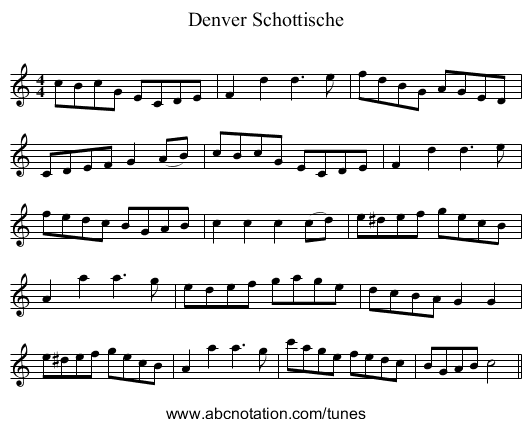 Denver Schottische - staff notation