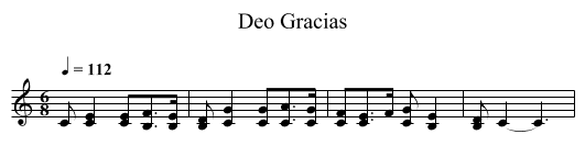 Deo Gracias - staff notation