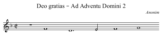 Deo gratias – Ad Adventu Domini 2 - staff notation