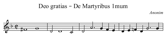 Deo gratias – De Martyribus 1mum - staff notation