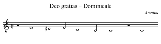 Deo gratias – Dominicale - staff notation