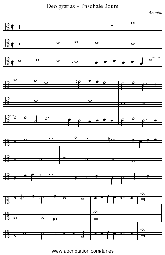 Deo gratias – Paschale 2dum - staff notation