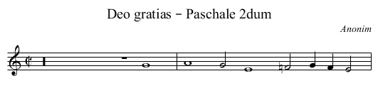 Deo gratias – Paschale 2dum - staff notation