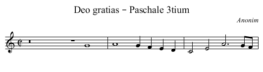 Deo gratias – Paschale 3tium - staff notation