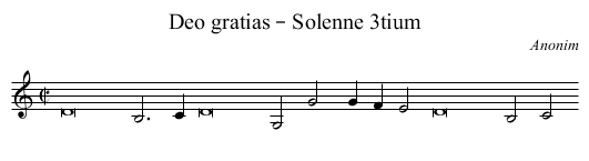 Deo gratias – Solenne 3tium - staff notation