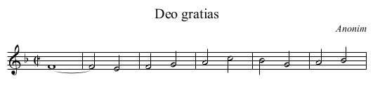 Deo gratias - staff notation