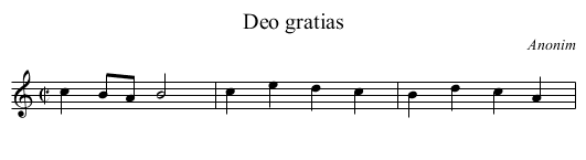 Deo gratias - staff notation