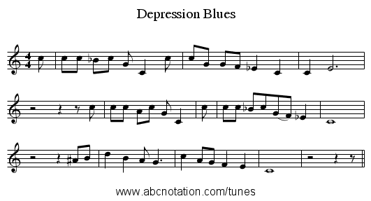 Depression Blues - staff notation
