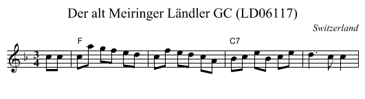 Der alt Meiringer Ländler GC (LD06117) - staff notation