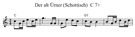 Der alt &Uuml;rner (Schottisch)  C 7+ - staff notation