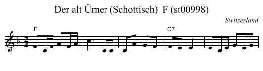 Der alt Ürner (Schottisch)  F (st00998) - staff notation