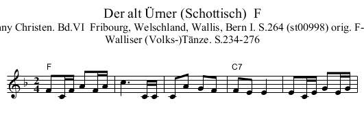 Der alt &Uuml;rner (Schottisch)  F - staff notation