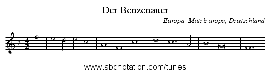 Der Benzenauer - staff notation