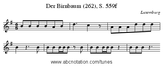 Der Birnbaum (262), S. 559f - staff notation