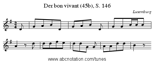 Der bon vivant (45b), S. 146 - staff notation
