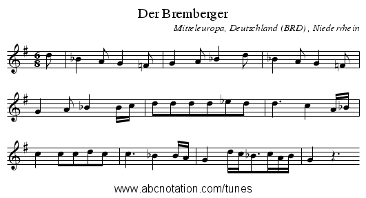 Der Bremberger - staff notation