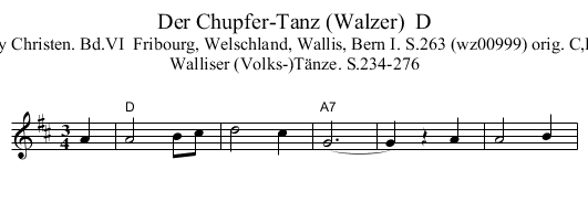 Der Chupfer-Tanz (Walzer)  D - staff notation