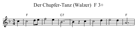 Der Chupfer-Tanz (Walzer)  F 3+ - staff notation