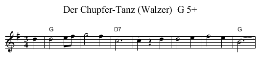 Der Chupfer-Tanz (Walzer)  G 5+ - staff notation
