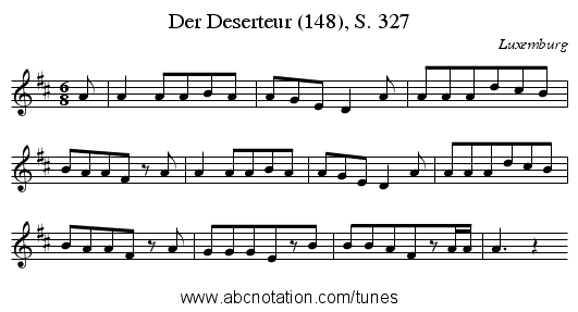 Der Deserteur (148), S. 327 - staff notation