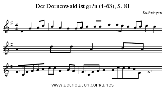 Der Dornenwald ist gr?n (4-63), S. 81 - staff notation