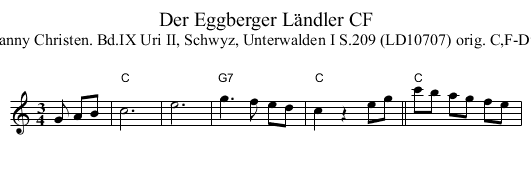Der Eggberger L&auml;ndler CF - staff notation