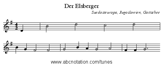 Der Elsberger - staff notation