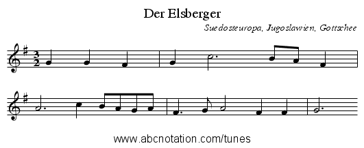 Der Elsberger - staff notation